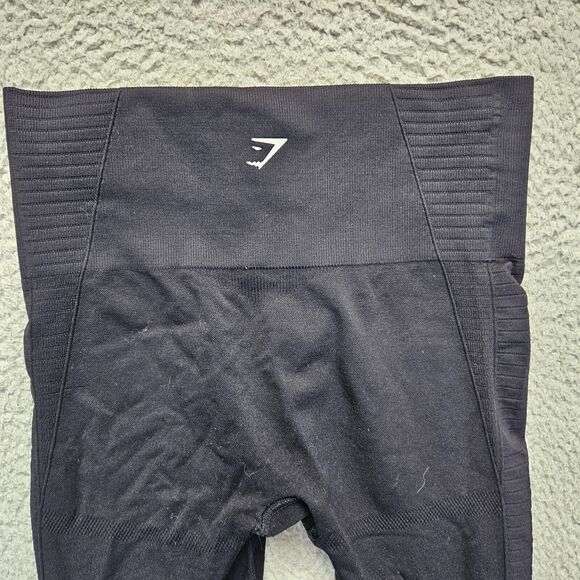 Gymshark Leggings Womens Size 26" Black Seamless‎ Athletic Workout Gym Pants - Picture 7 of 8